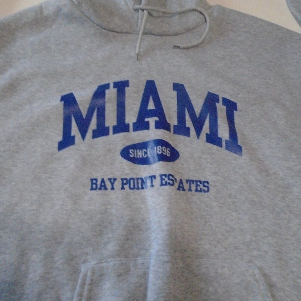 miami bay point estates hoodie adult size m gray clean BIN P1
